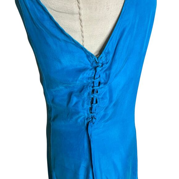 87ORIGINS Ere Dress Blue Maxi Lace Up Sides Women's Size 10 NWT Royal Blue - Picture 4 of 13